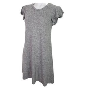 NWT GAP marled gray t-shirt dress flutter sleeve XS
